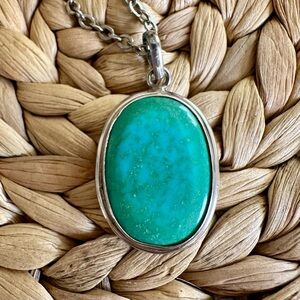 Vintage Sterling Silver and Turquoise pendant necklace